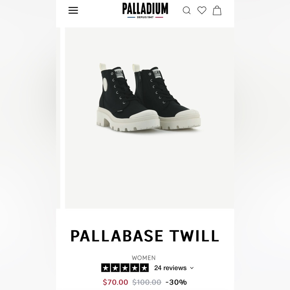 Palladium Black Pallabase Twill Women's Shoes